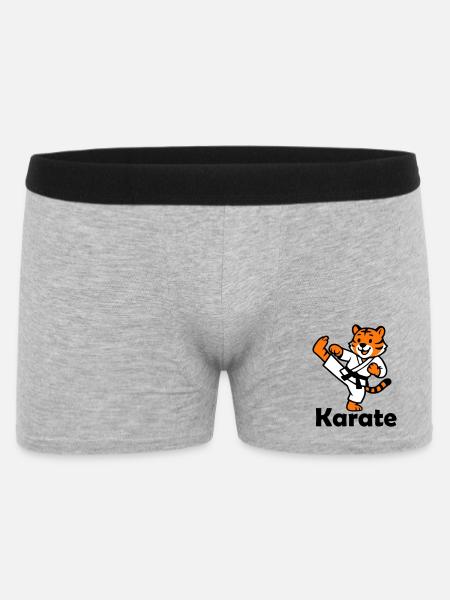 Karate Tiger - Männer Boxer Shorts - Grau meliert