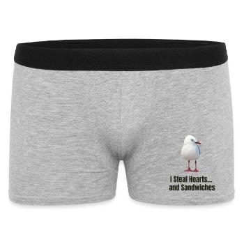Whimsical Seagull with Heartwarming Message - Men's Boxer Shorts - heather grey - Front