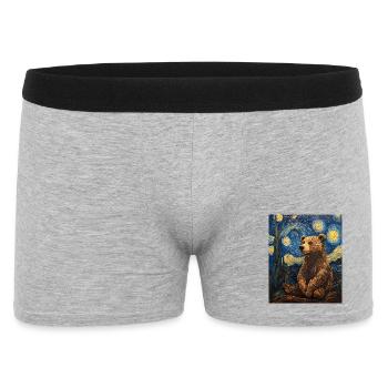 Bear Bears Van Gogh Style Starry Night - Men's Boxer Shorts - heather grey - Front