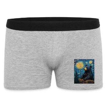 Bear Bears Van Gogh Style Starry Night - Men's Boxer Shorts - heather grey - Front