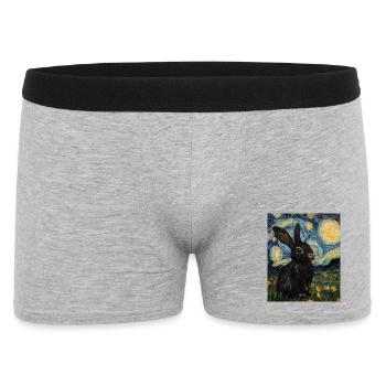 Lapin de la Nuit étoilée à la Van Gogh - Boxer Homme - gris chiné - Devant