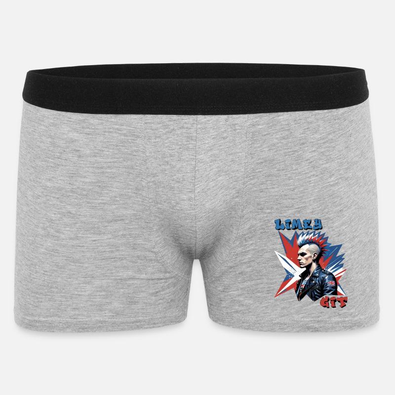 Limey Git British Punk Style Graphic - Men's Boxer Shorts - heather grey