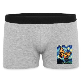 Schmetterling Van Gogh Style Starry  - Männer Boxer Shorts - Grau meliert - Vorne