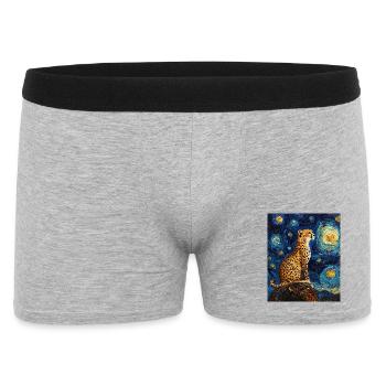 Guépard Léopard Style Van Gogh Étoilé - Boxer Homme - gris chiné - Devant