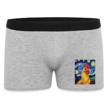 Poulet Coq Poulets Style Van Gogh Étoilé - Boxer Homme - gris chiné - Devant