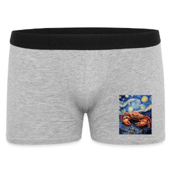 Krabbe Van Gogh Style Starry  - Männer Boxer Shorts - Grau meliert - Vorne