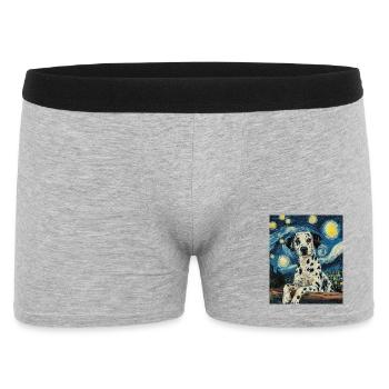Chien Dalmatien Style Van Gogh Étoilé - Boxer Homme - gris chiné - Devant