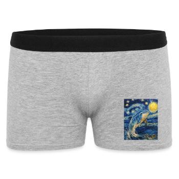 Delfin Van Gogh Style Starry - Men's Boxer Shorts - heather grey - Front
