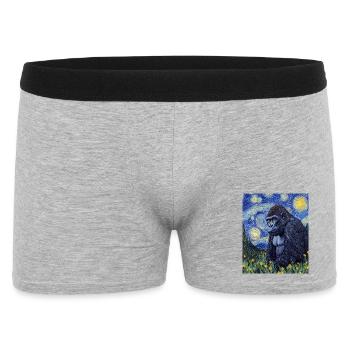 Gorille Gorille Singe Style Van Gogh Nuit étoilée - Boxer Homme - gris chiné - Devant