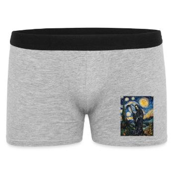 Grim Reaper Van Gogh Style Starry Night - Men's Boxer Shorts - heather grey - Front