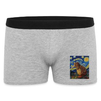 Kiwi Nouvelle-Zélande Style Van Gogh Nuit étoilée - Boxer Homme - gris chiné - Devant
