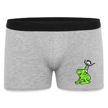 2 Friends Frog Boy Riding Team Toad Funny - Men's Boxer Shorts - heather grey - Front