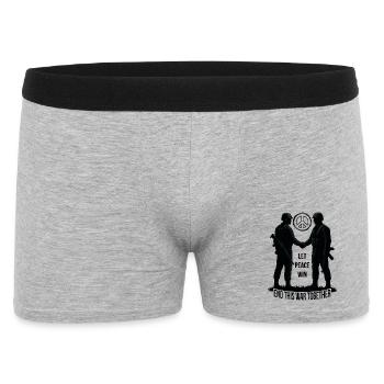 LASS DEN FRIEDEN SIEGEN - Männer Boxer Shorts - Grau meliert - Vorne