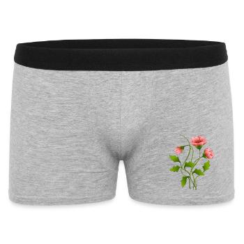 Blumen - Männer Boxer Shorts - Grau meliert - Vorne