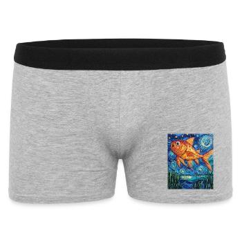 Poisson Rouge Poisson Style Van Gogh - Boxer Homme - gris chiné - Devant