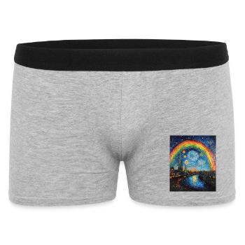 Rainbow Van Gogh Style Starry Night - Men's Boxer Shorts - heather grey - Front
