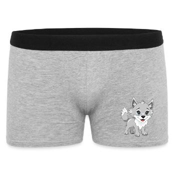 Cute smiling baby wolf - Men's Boxer Shorts - heather grey - Front