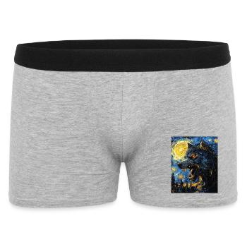 Loup loup-garou style Van Gogh - Boxer Homme - gris chiné - Devant