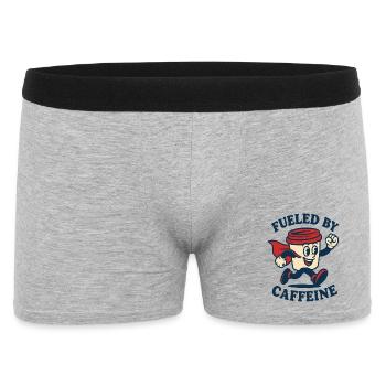 Alimenté par Caffeine Hero - Boxer Homme - gris chiné - Devant