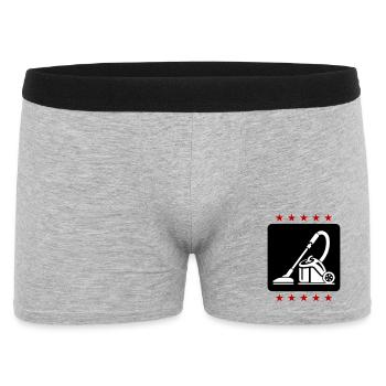 Staubsauger Putzen - Männer Boxer Shorts - Grau meliert - Vorne