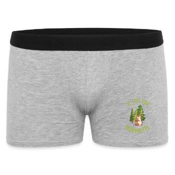 Ich bin ein Murmeltier im Wald - Männer Boxer Shorts - Grau meliert - Vorne