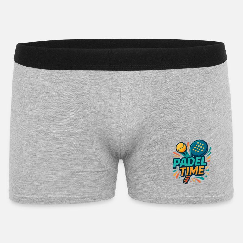 Padel Time Farbexplosion - Männer Boxer Shorts - Grau meliert