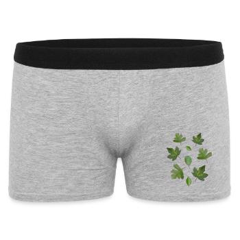 Green Leaves Autumn Nature Leaf Pattern - Men's Boxer Shorts - heather grey - Front