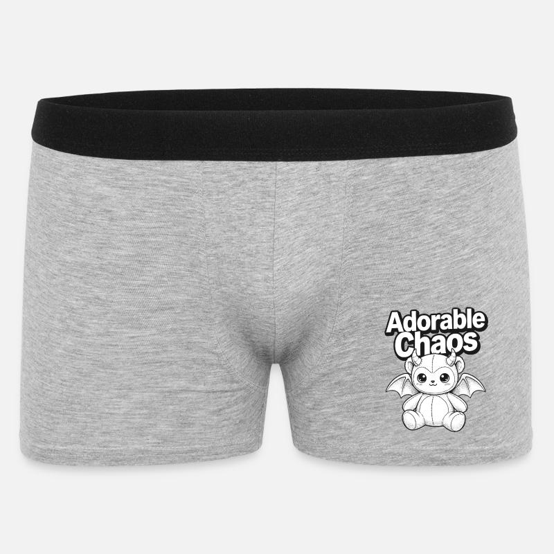 Niedliches Chaos Dämonchen - Männer Boxer Shorts - Grau meliert