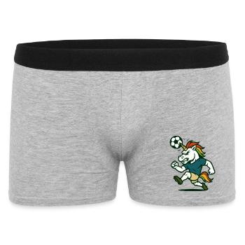 Unicorn Soccer Mascot Heading the Ball - Men's Boxer Shorts - heather grey - Front
