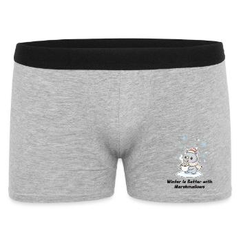 Winter Rhino - Marshmallows & Cocoa Gift - Men's Boxer Shorts - heather grey - Front