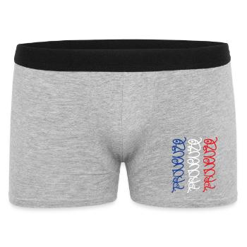 Provence Souvenir in Frankreich Farben - Männer Boxer Shorts - Grau meliert - Vorne