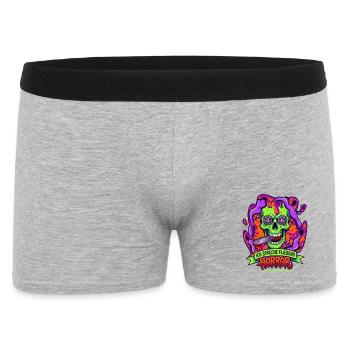 Neon Schädel Horror mit Tentakeln - Männer Boxer Shorts - Grau meliert - Vorne