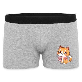 Kawaii Cat Letter Holder - Men's Boxer Shorts - heather grey - Front
