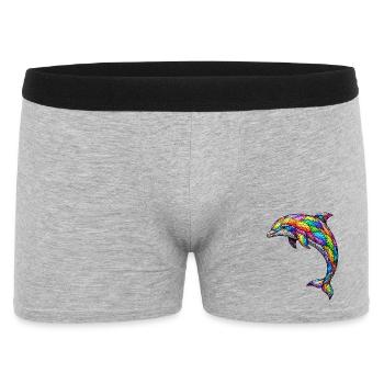 Design artistique abstrait océanique en mosaïque colorée - Boxer Homme - gris chiné - Devant