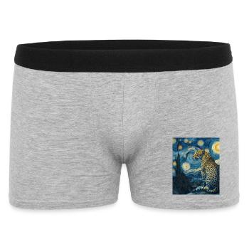 Leopard Van Gogh - Men's Boxer Shorts - heather grey - Front