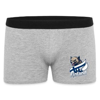 Finland Wolf with Finnish Flag - Men's Boxer Shorts - heather grey - Front