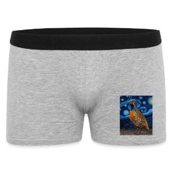 Quail Van Gogh - Men's Boxer Shorts - heather grey - Front
