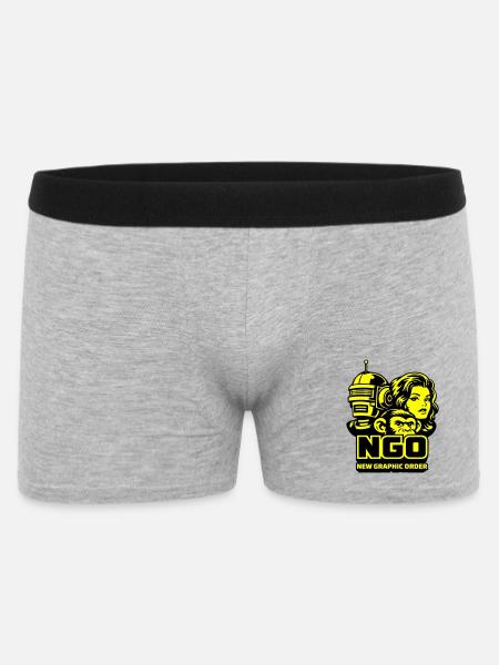 NGO Neon Pop Retro Portraits - Men's Boxer Shorts - heather grey