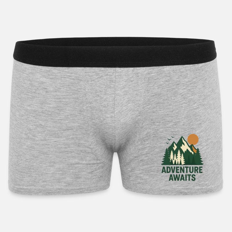 Abenteuerwald Berglandschaft - Männer Boxer Shorts - Grau meliert