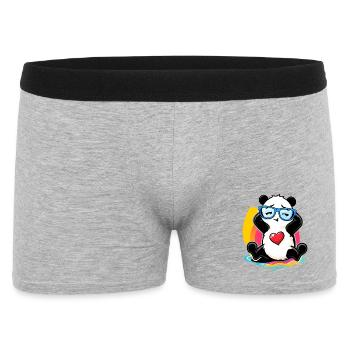 Panda détendu avec des lunettes de soleil - Boxer Homme - gris chiné - Devant