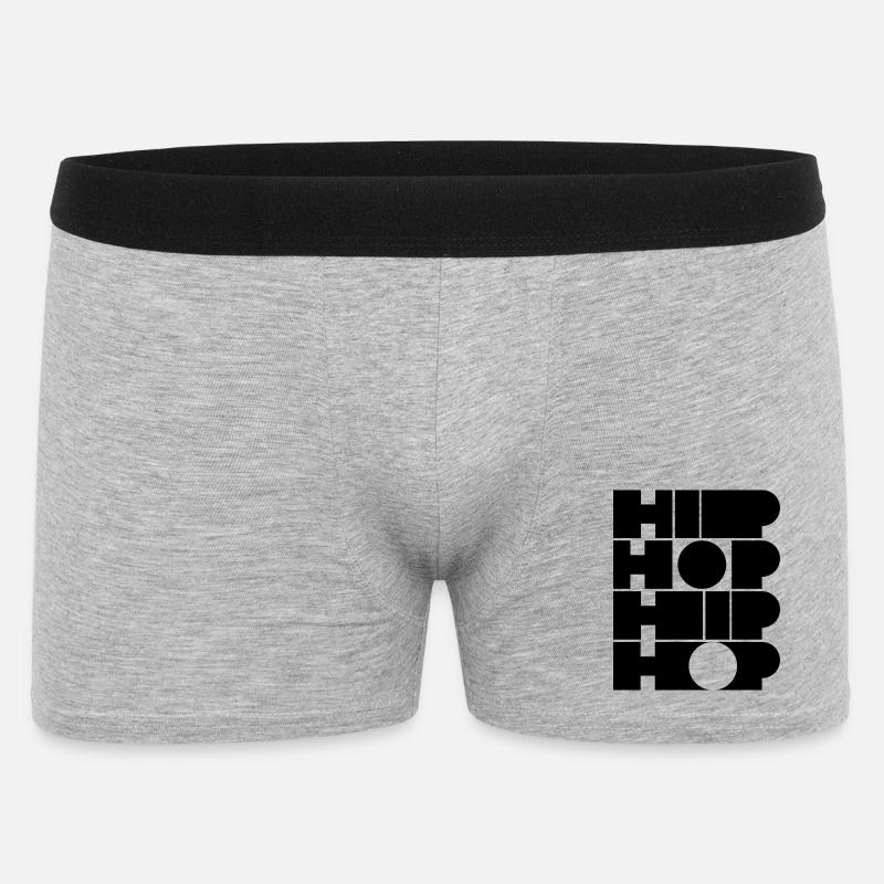 Hip-Hop-Mut typografisches Logodesign - Männer Boxer Shorts - Grau meliert