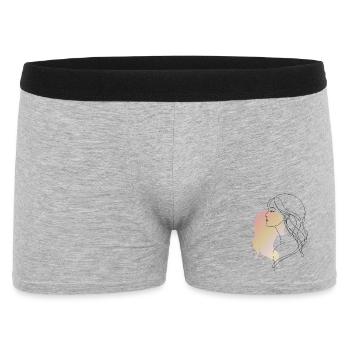 Illustration d’illustration au trait de portrait féminin - Boxer Homme - gris chiné - Devant