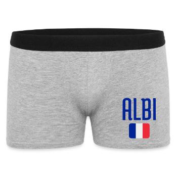 Albi France Flag Emblem - Men's Boxer Shorts - heather grey - Front