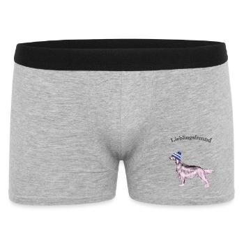 Lieblingsfreund  - Männer Boxer Shorts - Grau meliert - Vorne