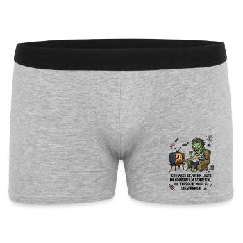 Zombie Horror Nacht Humor - Männer Boxer Shorts - Grau meliert - Vorne