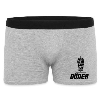 Döner Kebab - Männer Boxer Shorts - Grau meliert - Vorne