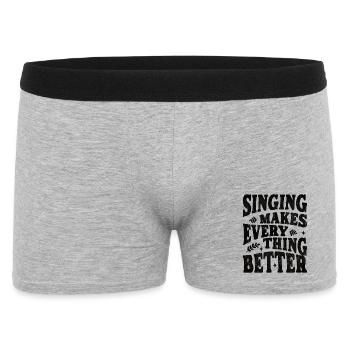 Singing makes everything better - black - Men's Boxer Shorts - heather grey - Front