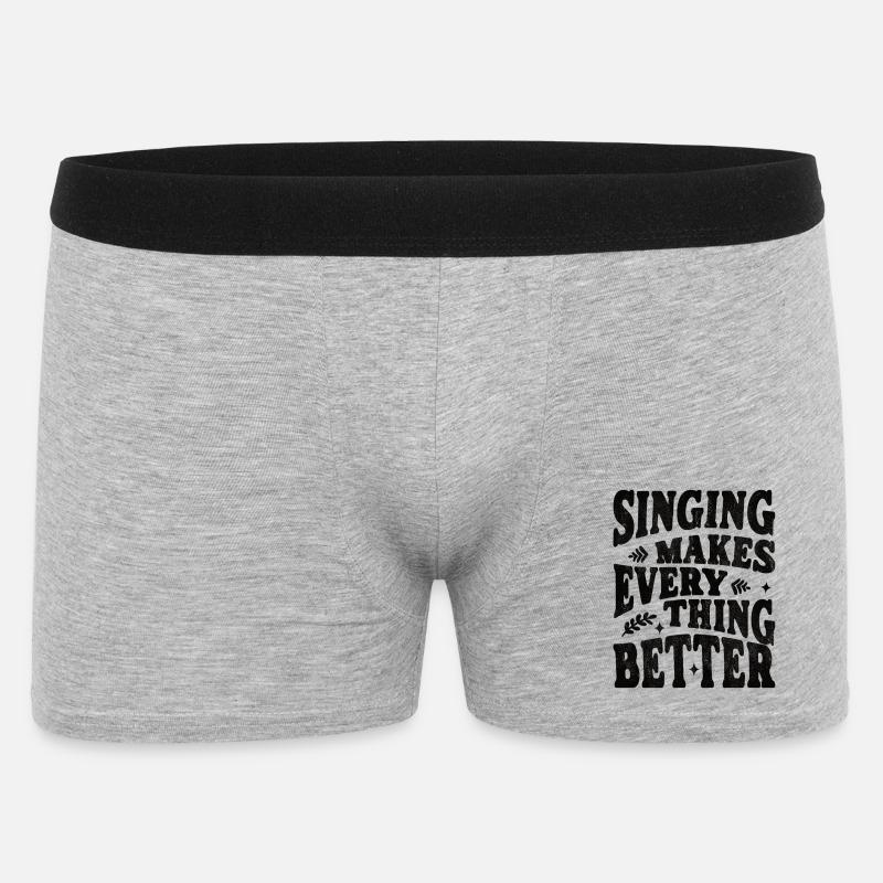 Singing makes everything better - black - Men's Boxer Shorts - heather grey