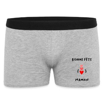 BONNE FÊTE. COEUR. BONNE FÊTE MAMAN. MAMAN. FÊTE - Boxer Homme - gris chiné - Devant