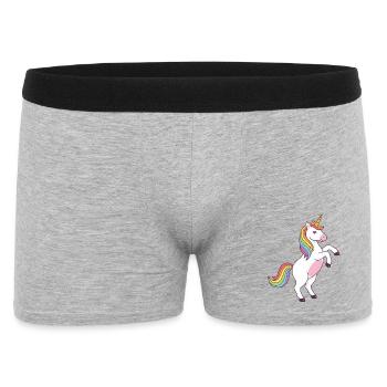 Tanzendes Regenbogeneinhorn - Männer Boxer Shorts - Grau meliert - Vorne